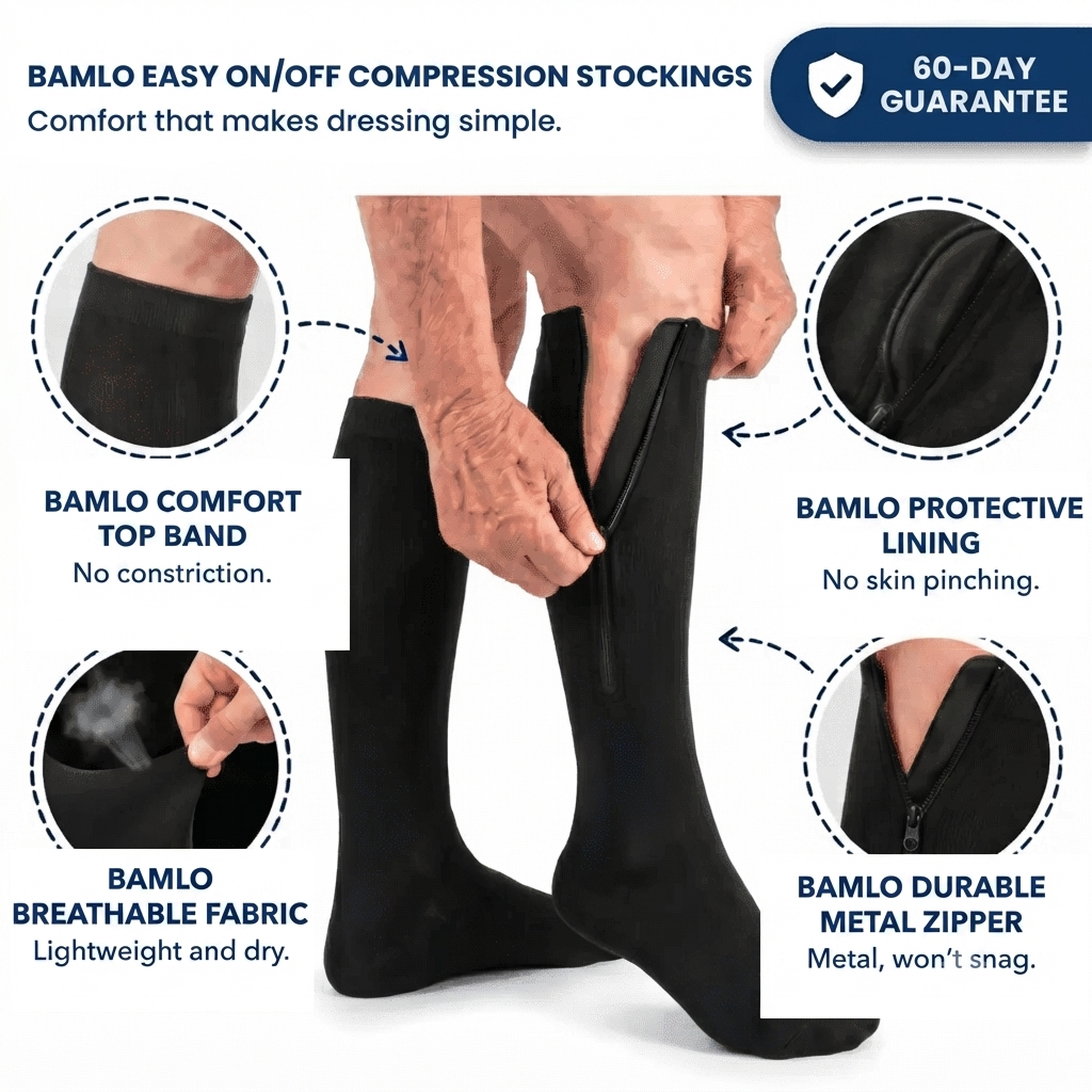 Bamlo® Compression socks with zipper