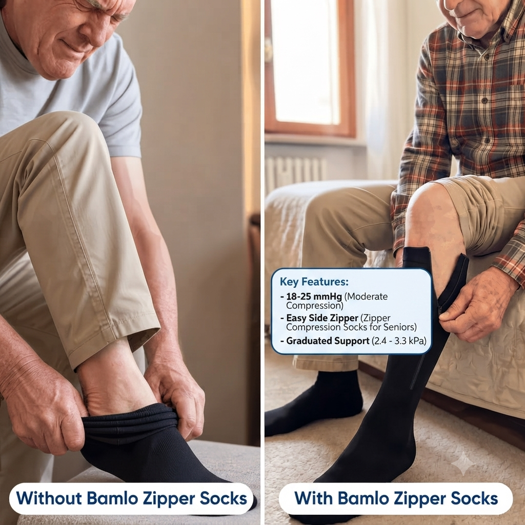 Bamlo® Compression socks with zipper