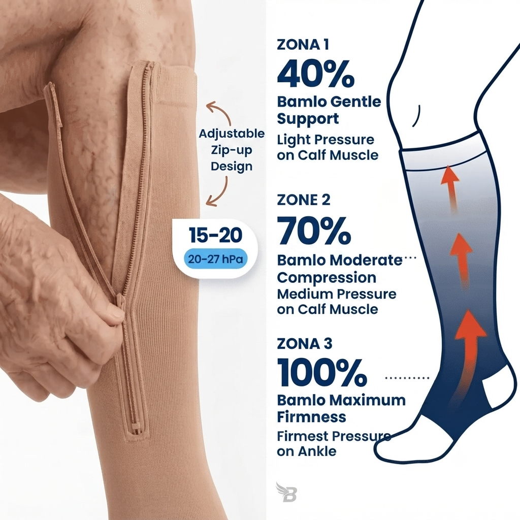Bamlo® Compression socks with zipper