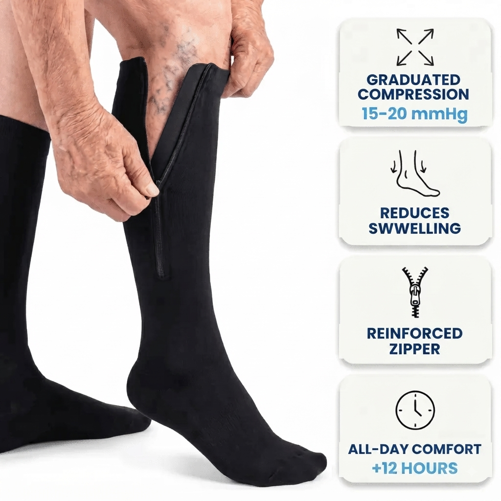 Bamlo® Compression socks with zipper
